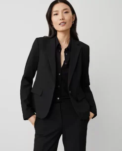 The Petite Notched One Button Blazer In Seasonless Stretch