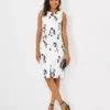 Floral Cotton Linen Sheath Dress -Anntaylor Shop 613550 9000