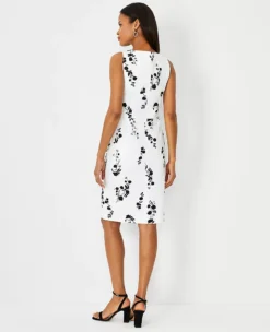 Floral Cotton Linen Sheath Dress -Anntaylor Shop 613550 9000 ALT1