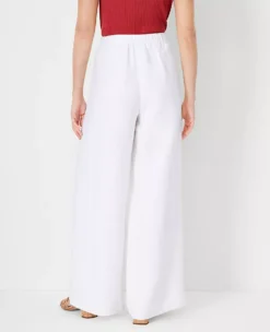 The Pull On Palazzo Pant In Linen Blend -Anntaylor Shop 613551 9000 ALT1