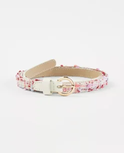 Multicolored Tweed Belt