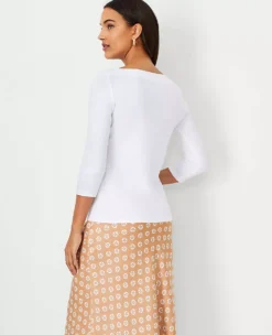 3/4 Sleeve Boatneck Top -Anntaylor Shop 613600 3591 ALT1