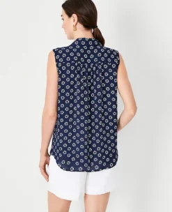 Floral Sleeveless Camp Shirt 6 Floral Sleeveless Camp Shirt -Anntaylor Shop 613703 8818 ALT1