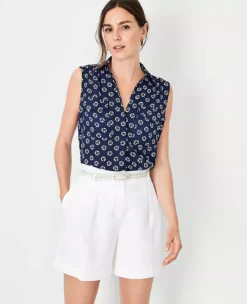 Floral Sleeveless Camp Shirt 7 Floral Sleeveless Camp Shirt -Anntaylor Shop 613703 8818 ALT2