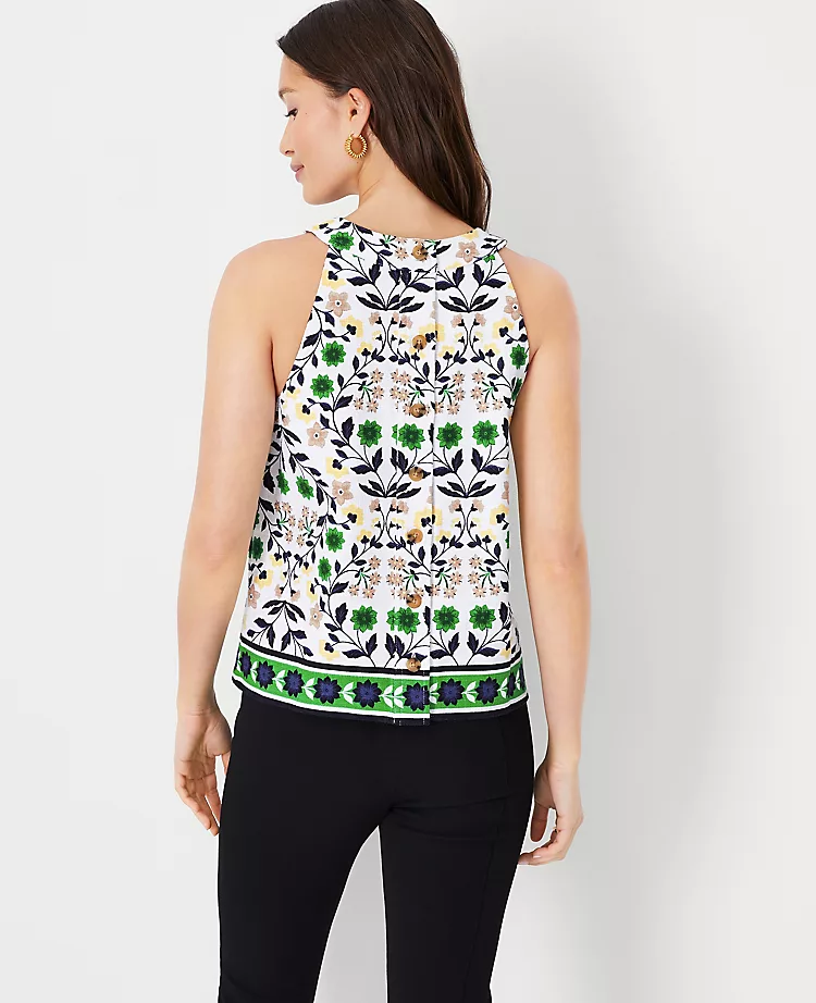 Floral Button Back Halter Top 4 Floral Button Back Halter Top - Image 2