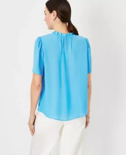 Ruffle Mock Neck Top 6 Ruffle Mock Neck Top -Anntaylor Shop 613719 2643 ALT1