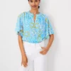 Tile Print Cutout Flutter Sleeve Top 1 Tile Print Cutout Flutter Sleeve Top -Anntaylor Shop 613727 2643