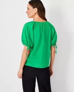 Puff Tie Sleeve Top -Anntaylor Shop 613733 3591 ALT1
