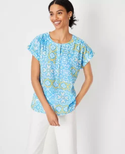 Linen Drop Shoulder Popover -Anntaylor Shop 613740 2643 ALT2