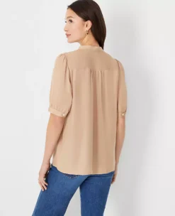 Elbow Sleeve Popover -Anntaylor Shop 613772 5824 ALT1