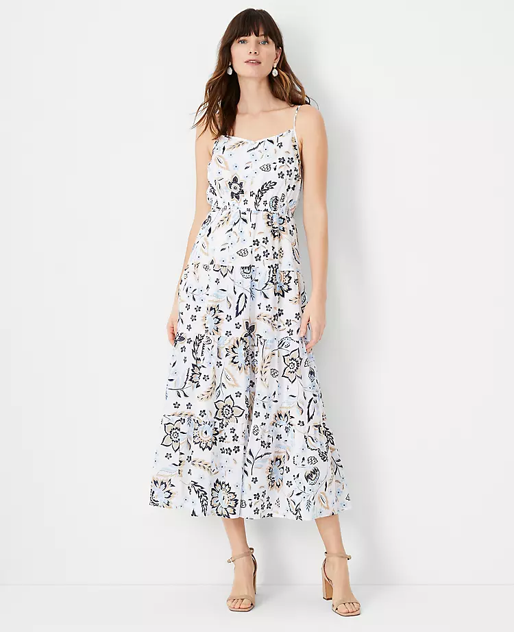 Floral Strappy Tiered Flare Dress 3 Floral Strappy Tiered Flare Dress