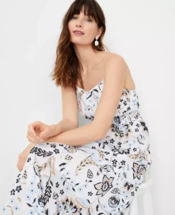Floral Strappy Tiered Flare Dress 8 Floral Strappy Tiered Flare Dress -Anntaylor Shop 613785 9000 ALT2