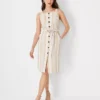 Striped Linen Blend Halter Pocket Dress 1 Striped Linen Blend Halter Pocket Dress -Anntaylor Shop 613791 7879