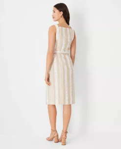 Striped Linen Blend Halter Pocket Dress 6 Striped Linen Blend Halter Pocket Dress -Anntaylor Shop 613791 7879 ALT1