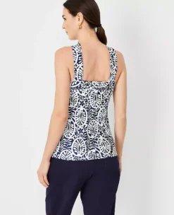 Floral Refined Stretch Crossover Shell 5 Floral Refined Stretch Crossover Shell -Anntaylor Shop 613808 8818 ALT1