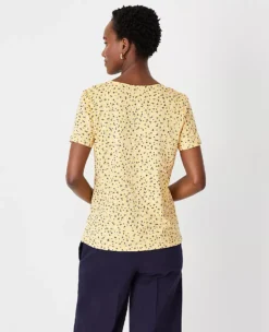 Floral Pima Cotton V-Neck Tee -Anntaylor Shop 613812 2252 ALT1