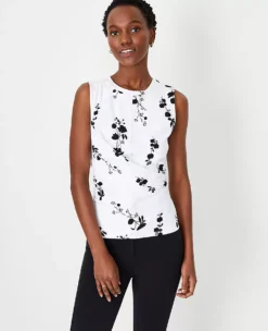 Floral Asymmetrical Shell -Anntaylor Shop 613814 9000 ALT2