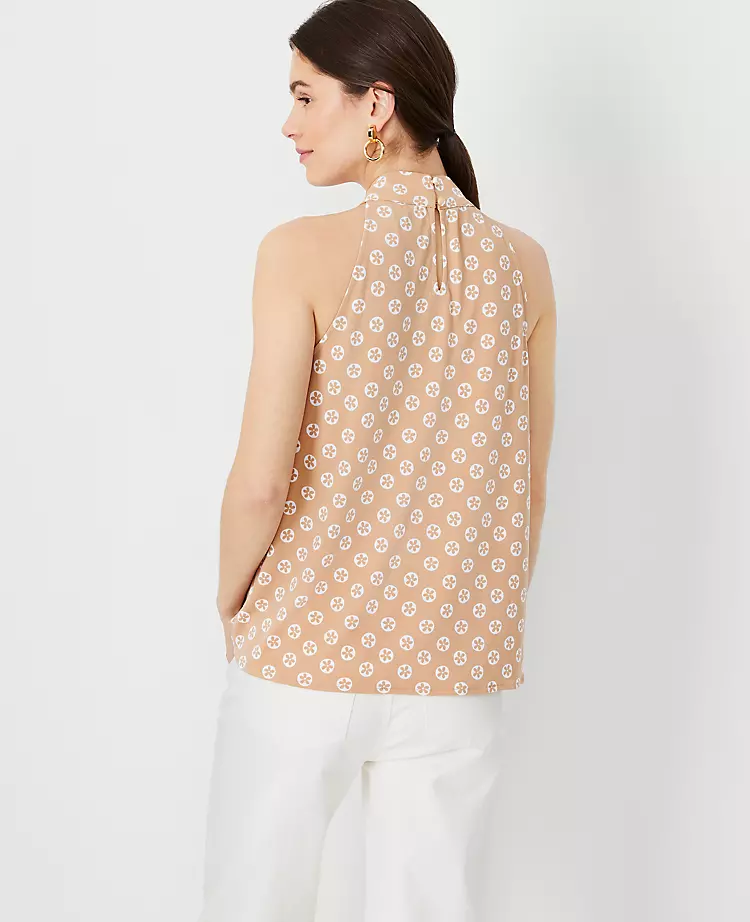 Floral Mixed Media Draped Halter Top 4 Floral Mixed Media Draped Halter Top - Image 2