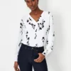 Floral Mixed Media Pleat Front Top 1 Floral Mixed Media Pleat Front Top -Anntaylor Shop 613833 9192