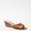 Leather Low Wedge Slide Sandals -Anntaylor Shop 613948 0046