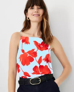 Floral Square Neck Strappy Tank Top -Anntaylor Shop 614052 1178 ALT2