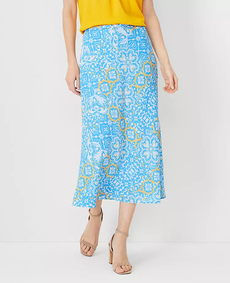 Tile Print Side Zip Midi Skirt 3 Tile Print Side Zip Midi Skirt