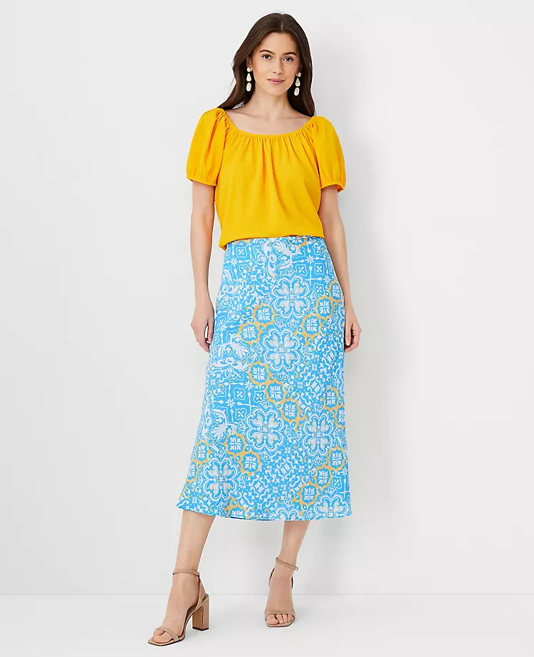 Tile Print Side Zip Midi Skirt 5 Tile Print Side Zip Midi Skirt - Image 3