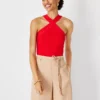 Criss Cross Halter Sweater Shell -Anntaylor Shop 614082 2570