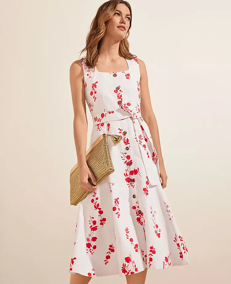Floral Button Flare Dress 6 Floral Button Flare Dress - Image 4