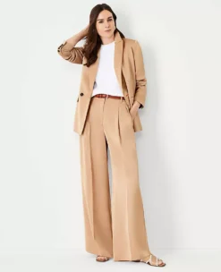 The Relaxed Double Breasted Long Blazer In Satin -Anntaylor Shop 614113 5824 ALT2
