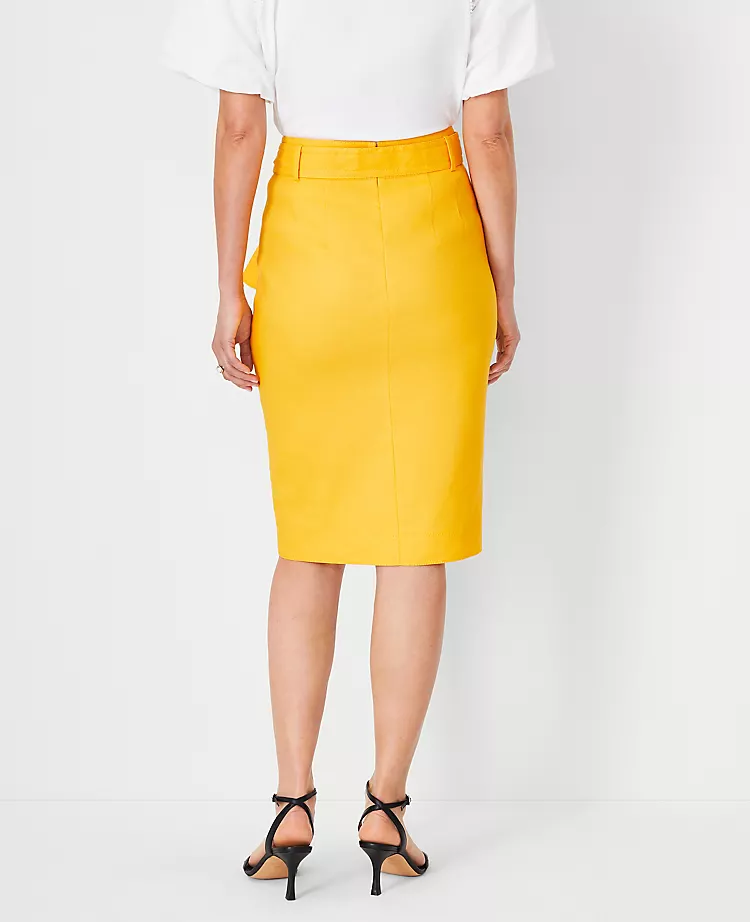 Linen Blend Button Wrap Pencil Skirt 4 Linen Blend Button Wrap Pencil Skirt - Image 2