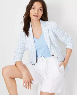 The Petite Greenwich Blazer In Plaid -Anntaylor Shop 614251 2643 ALT2