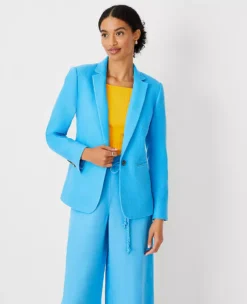 The Petite Hutton Blazer In Pique Texture