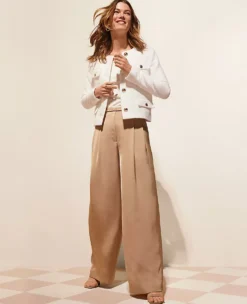 The Petite Pleated Wide Leg Pant In Satin -Anntaylor Shop 614270 5824 MKTG1
