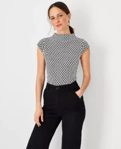 Ottoman Mock Neck Top -Anntaylor Shop 614298 2222 ALT2