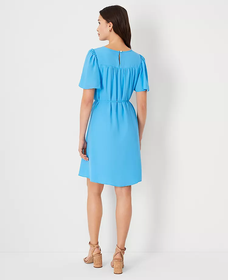 Flutter Sleeve Belted Shift Dress 4 Flutter Sleeve Belted Shift Dress - Image 2