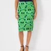 Petite Floral Linen Blend Side Slit Pencil Skirt -Anntaylor Shop 614352 4894