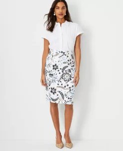 Petite Floral Pencil Skirt -Anntaylor Shop 614371 9000 ALT2