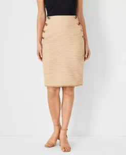 Petite Shimmer Tweed Sailor Pencil Skirt