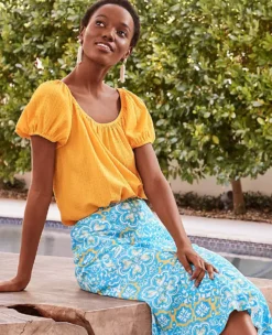 Petite Tile Print Side Zip Midi Skirt -Anntaylor Shop 614390 2643 MKTG1