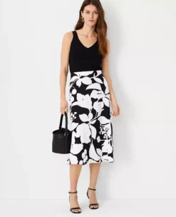 Petite Floral Shadow Slip Skirt -Anntaylor Shop 614396 2222 ALT2