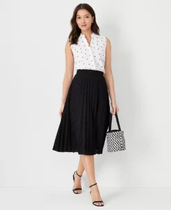 Petite Eyelet Pleated Skirt -Anntaylor Shop 614397 2222 ALT2