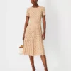 Petite Eyelet Pleated Belted Dress -Anntaylor Shop 614410 5824