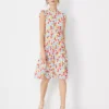 Petite Floral Ruffle Pleated Flare Dress -Anntaylor Shop 614446 9000