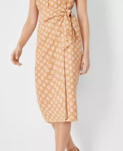 Petite Floral Tie Waist Sheath Dress -Anntaylor Shop 614458 5824 ALT2