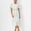 Petite Floral Square Belted Shirtdress -Anntaylor Shop 614466 9000