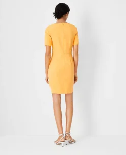 Petite Scoop Neck Short Sleeve Sheath Dress -Anntaylor Shop 614481 6943 ALT1