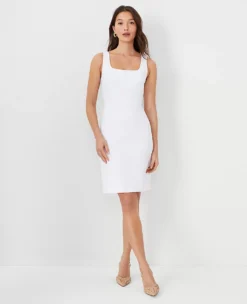 Petite Double Scoop Neck Sheath Dress