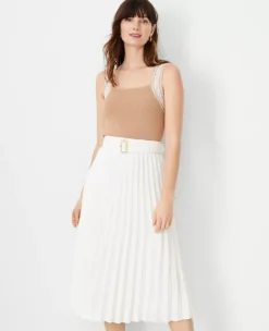 Petite Embroidered Ribbed Square Neck Sweater Shell