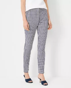 The Petite Audrey Ankle Pant In Plaid - Curvy Fit